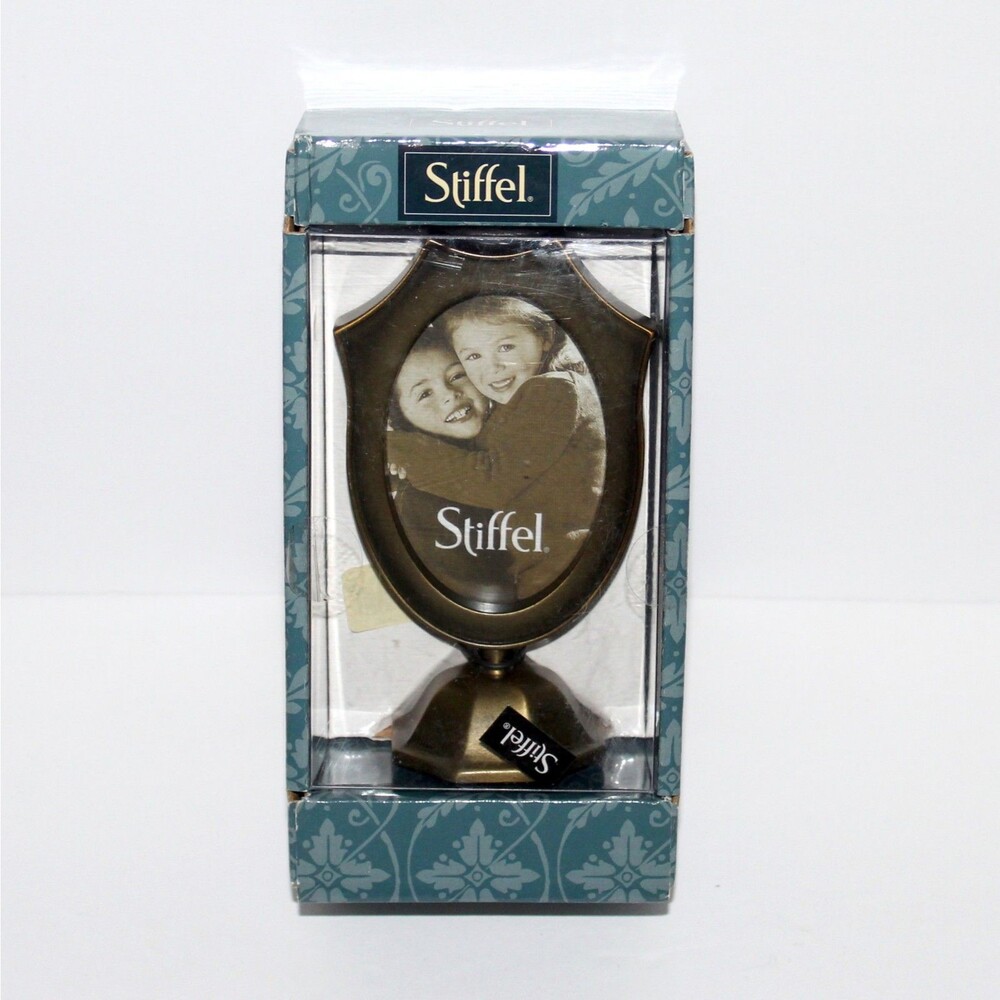 Stiffel vintage Gibson pedestal Photo Frame brass 2” x 3”
